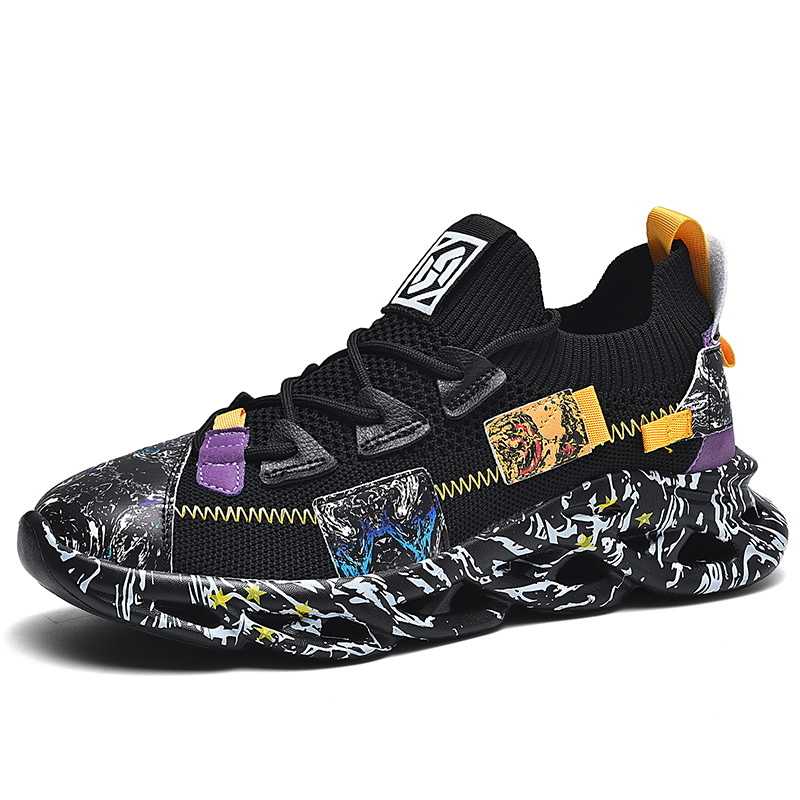 New men's ultra-light flying mesh elastic poly soft sole blade shoes ultra-light shock absorption running shoes leisure sports shoes - Image 58