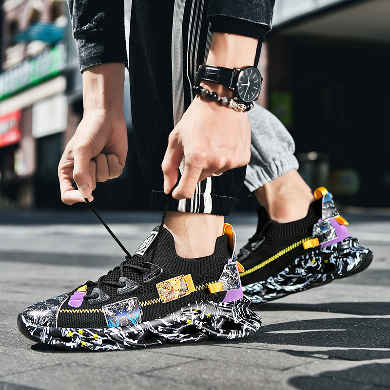 New men's ultra-light flying mesh elastic poly soft sole blade shoes ultra-light shock absorption running shoes leisure sports shoes - Image 13