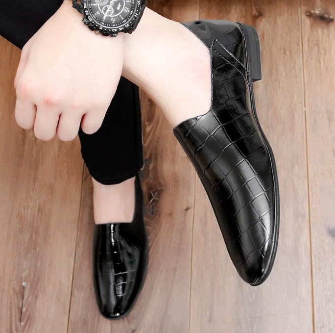 Bright men's beanie shoes Soft leather loafers slip-on casual shoes Fashion comfortable men's shoes - Image 4