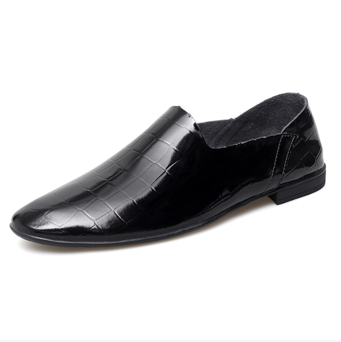 Bright men's beanie shoes Soft leather loafers slip-on casual shoes Fashion comfortable men's shoes