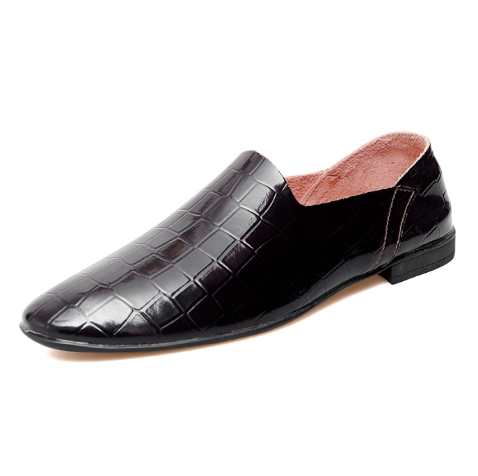 Bright men's beanie shoes Soft leather loafers slip-on casual shoes Fashion comfortable men's shoes - Image 84