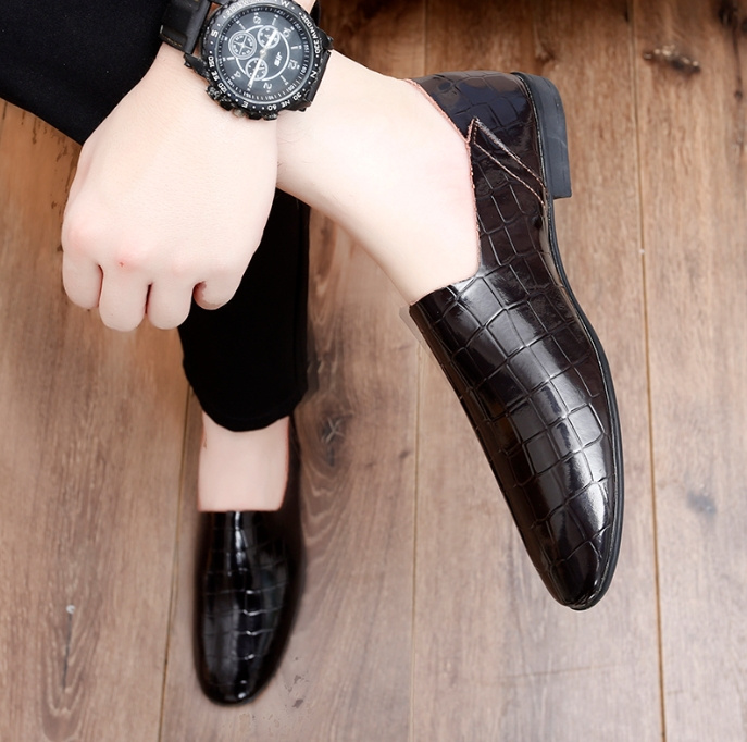 Bright men's beanie shoes Soft leather loafers slip-on casual shoes Fashion comfortable men's shoes - Image 68