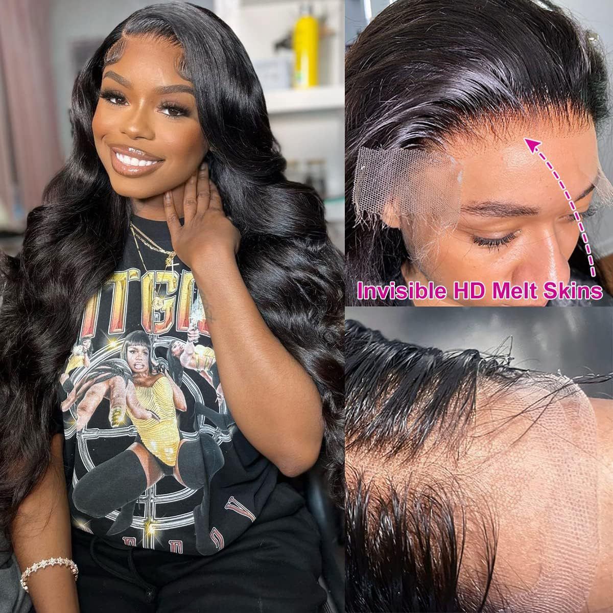 Lace Front Wigs Human Hair Pre Plucked HD Body Wave Lace Front Wigs - Image 17