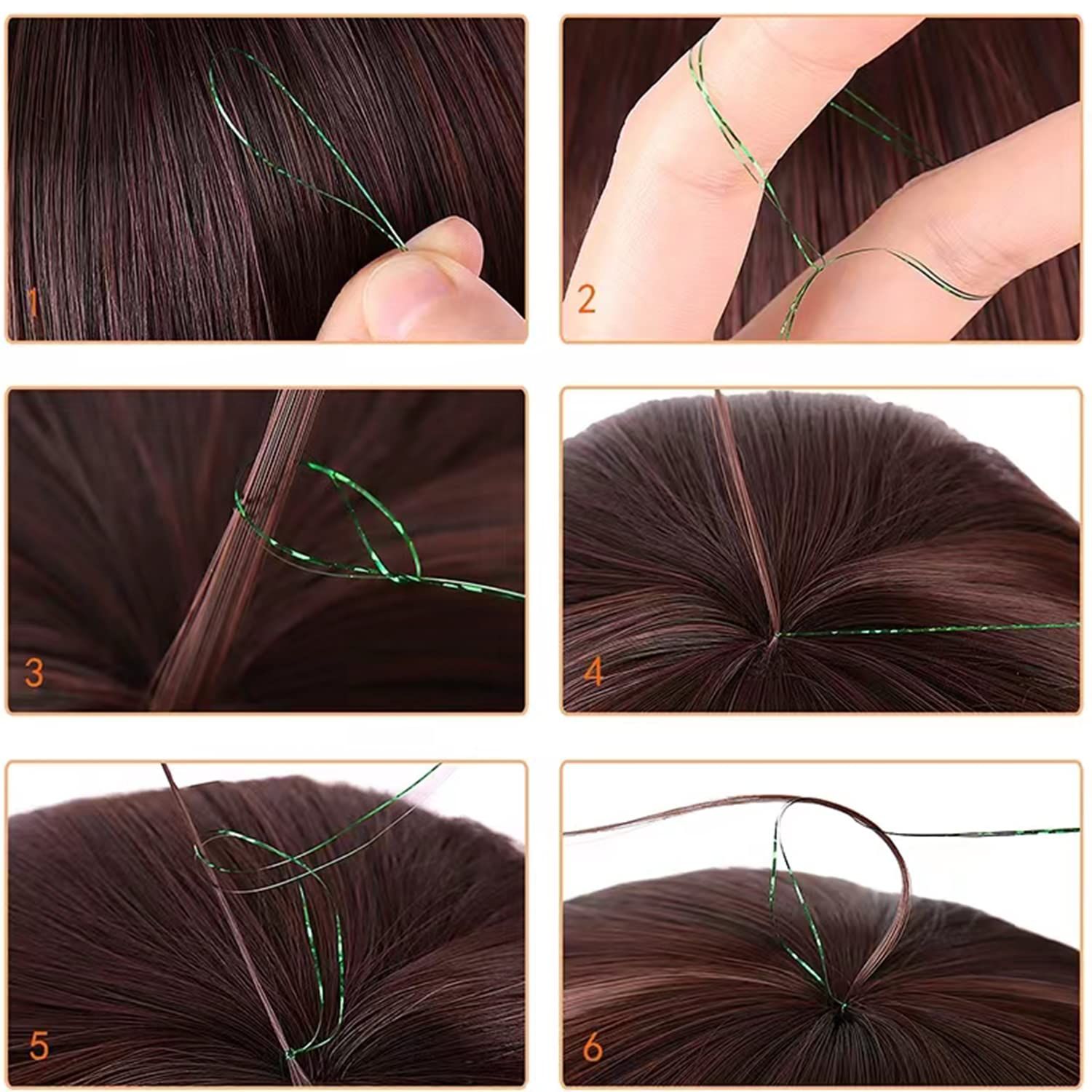 16 Colors Clip in Hair Tinsel Kit, Sparkling Party Tinsel Hair Extension - Image 5