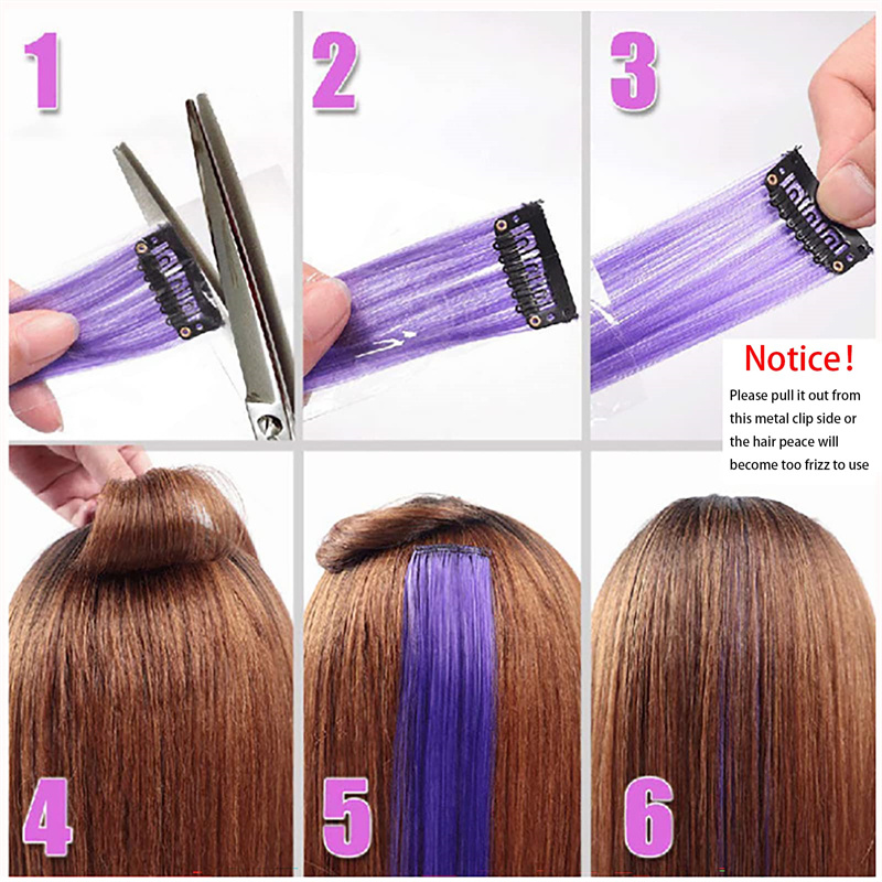 13pcs Hair Extension Clips 20 Inch Straight Hair Synthetic Fiber Hairpieces for Party - Image 2