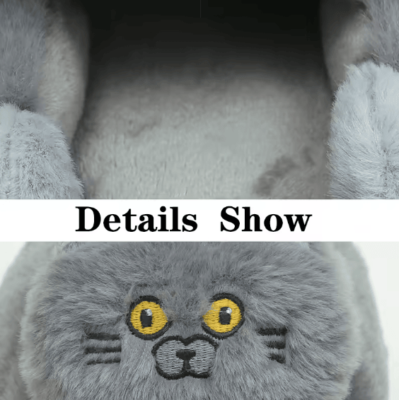 Cuddly Hug Cat Slippers Women Men Winter Home Slides Floor Shoes - Image 44