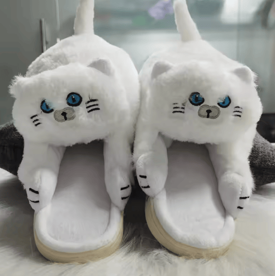 Cuddly Hug Cat Slippers Women Men Winter Home Slides Floor Shoes - Image 13
