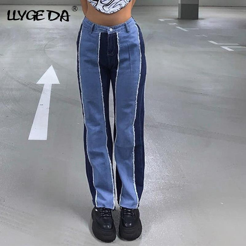 Patchwork Slim Straight Jeans Women Pant Sexy High Waist Pocket Women's Pants 2021 Autumn Winter Fashion Casual Trousers Female - Image 15