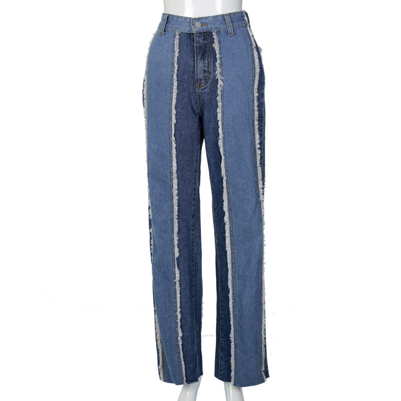 Patchwork Slim Straight Jeans Women Pant Sexy High Waist Pocket Women's Pants 2021 Autumn Winter Fashion Casual Trousers Female - Image 13