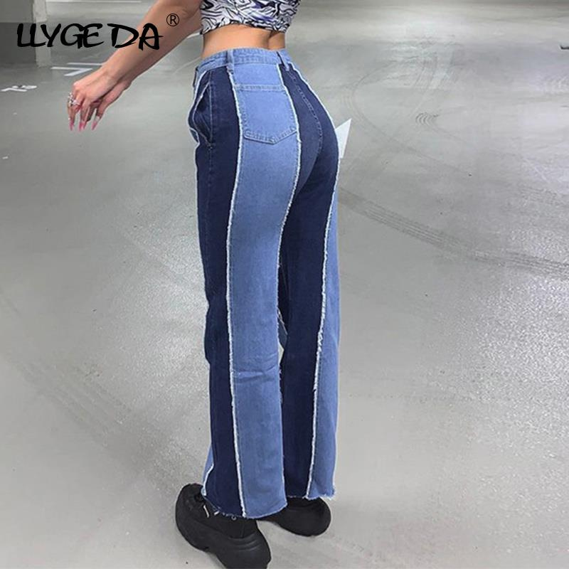 Patchwork Slim Straight Jeans Women Pant Sexy High Waist Pocket Women's Pants 2021 Autumn Winter Fashion Casual Trousers Female - Image 8