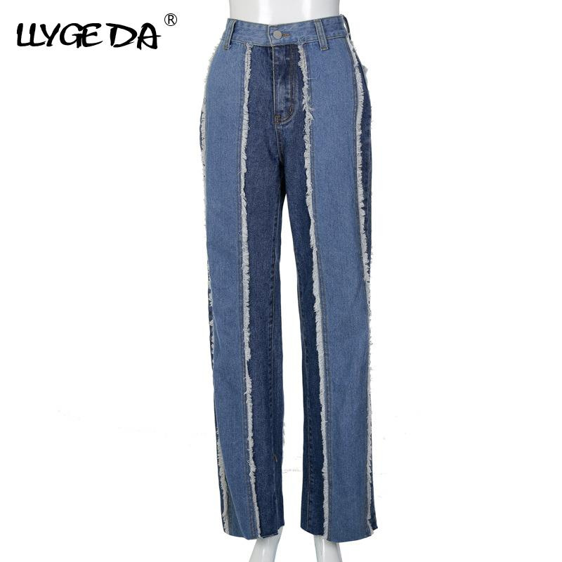 Patchwork Slim Straight Jeans Women Pant Sexy High Waist Pocket Women's Pants 2021 Autumn Winter Fashion Casual Trousers Female - Image 12