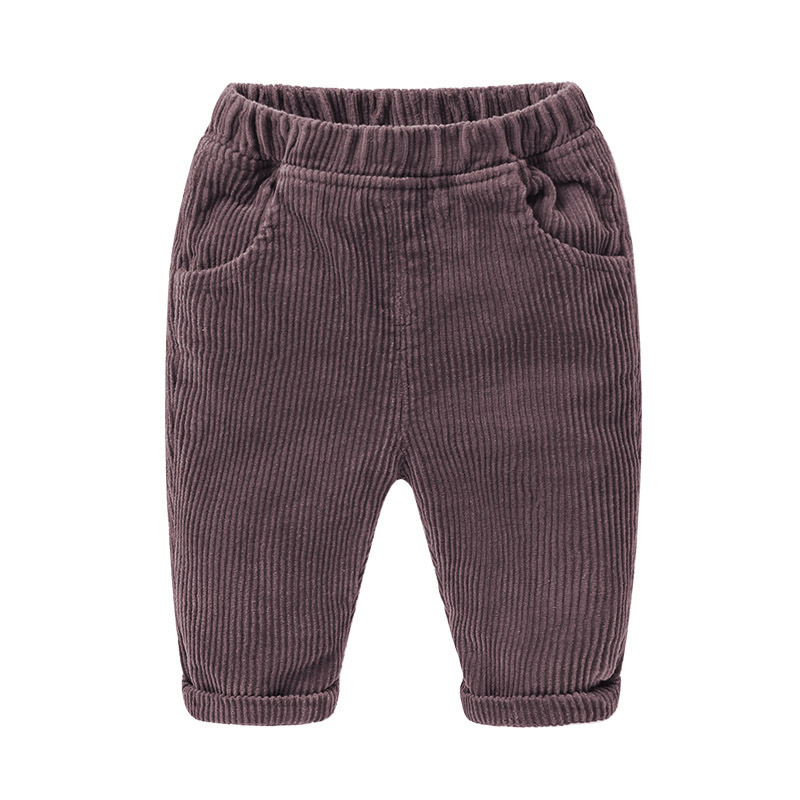 Kids Boys Corduroy Trousers Elasticated Waistband Solid Loose Sport Pants - Image 7