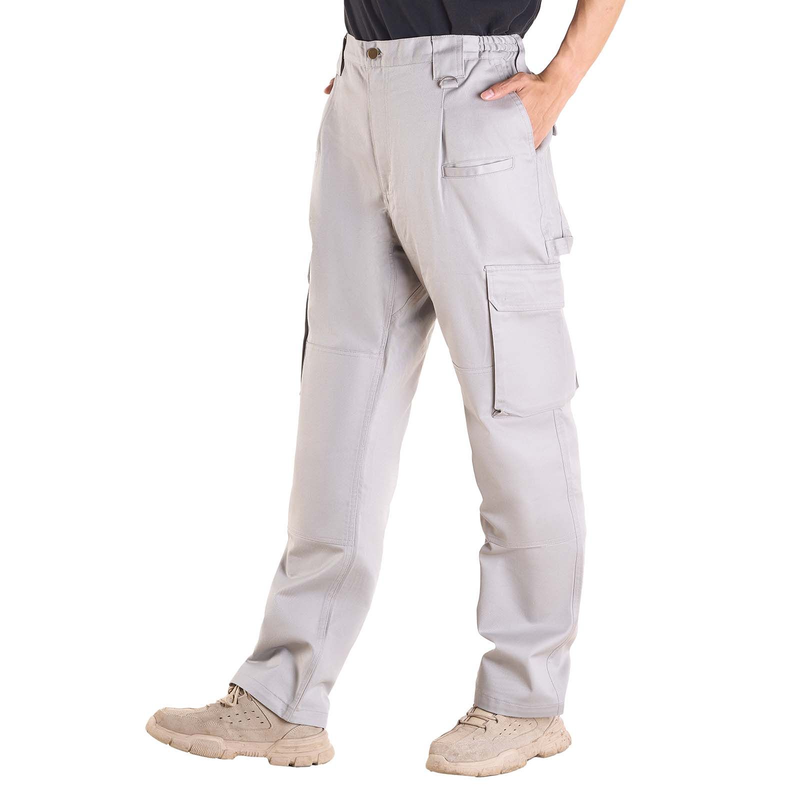 FR Pants for Men, 9 oz 100% Cotton, Flame-Resistant Cargo Pants with Multi-Pockets and Elastic Waist, Reinforced Tear-proof Stitching, Ideal for Welding Work and Casual Wear, L Size, Gray - Image 11