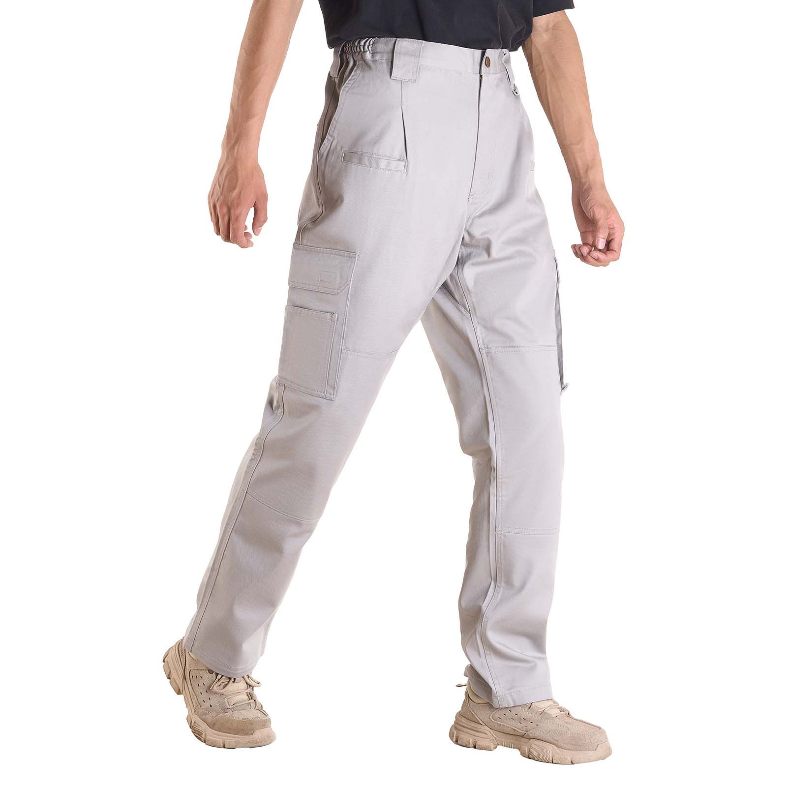FR Pants for Men, 9 oz 100% Cotton, Flame-Resistant Cargo Pants with Multi-Pockets and Elastic Waist, Reinforced Tear-proof Stitching, Ideal for Welding Work and Casual Wear, L Size, Gray - Image 12