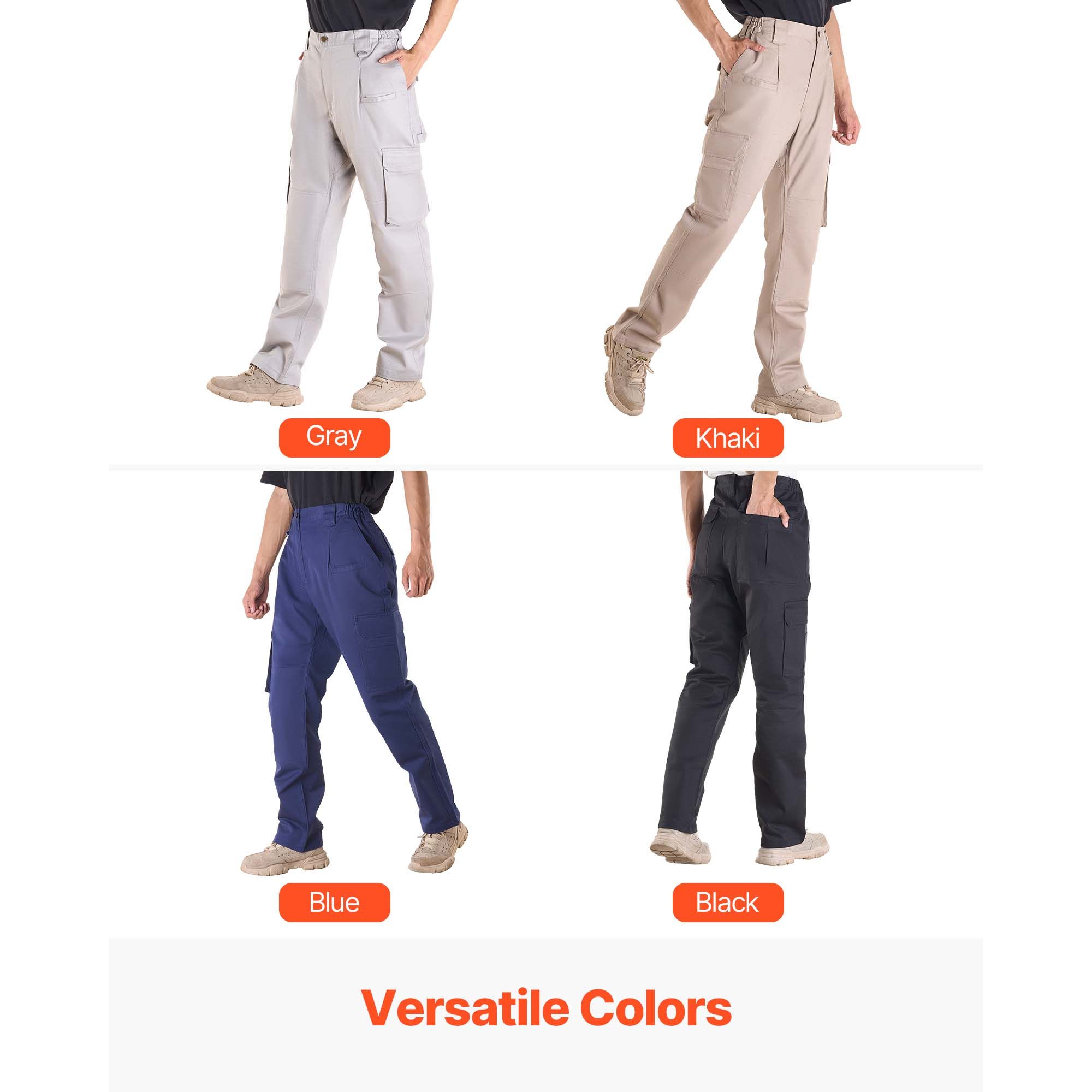 FR Pants for Men, 9 oz 100% Cotton, Flame-Resistant Cargo Pants with Multi-Pockets and Elastic Waist, Reinforced Tear-proof Stitching, Ideal for Welding Work and Casual Wear, L Size, Gray - Image 6