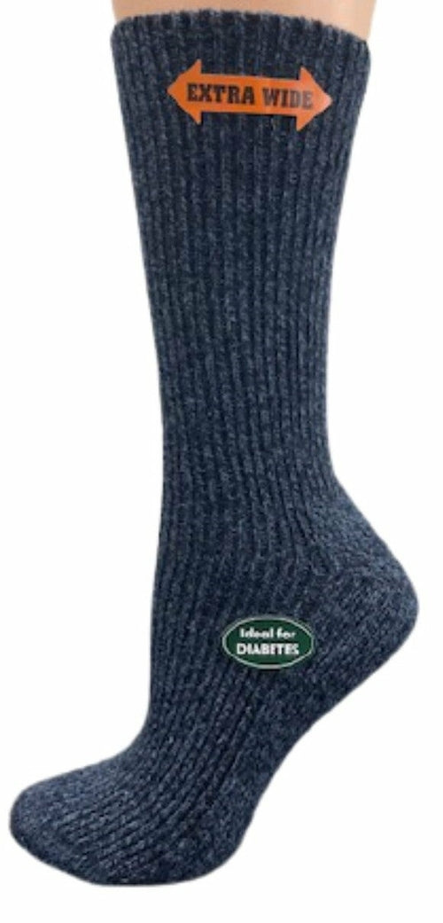 Regenerated Wool Diabetic Outdoor Hiking Extra Wide Calf Women Socks - Image 16