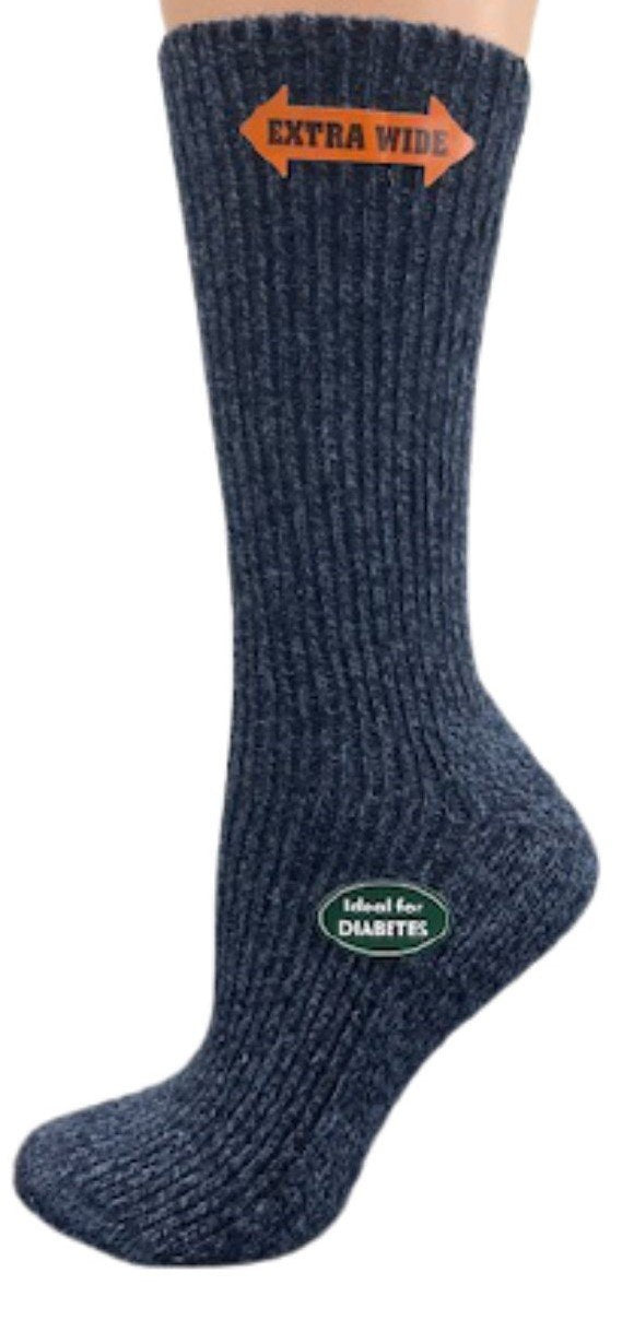 Regenerated Wool Diabetic Outdoor Hiking Extra Wide Calf Women Socks - Image 9
