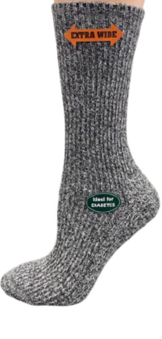 Regenerated Wool Diabetic Outdoor Hiking Extra Wide Calf Women Socks - Image 11