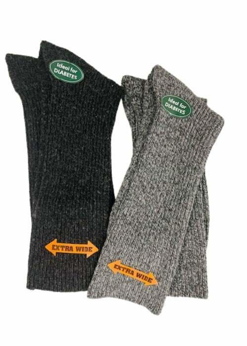 Regenerated Wool Diabetic Outdoor Hiking Extra Wide Calf Women Socks - Image 15