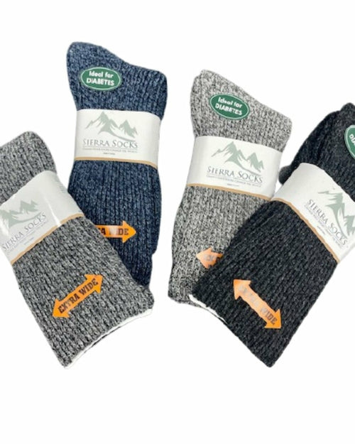Regenerated Wool Diabetic Outdoor Hiking Extra Wide Calf Women Socks - Image 6