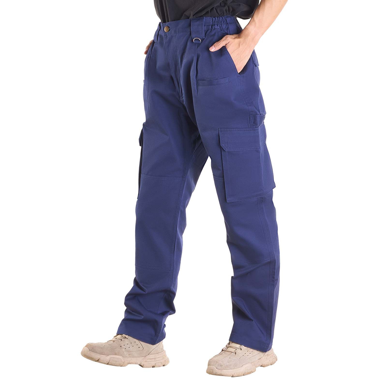 FR Pants for Men, 9 oz 100% Cotton, Flame-Resistant Cargo Pants with Multi-Pockets and Elastic Waist, Reinforced Tear-proof Stitching, Ideal for Welding Work and Casual Wear, XXL Size, Dark Blue - Image 11