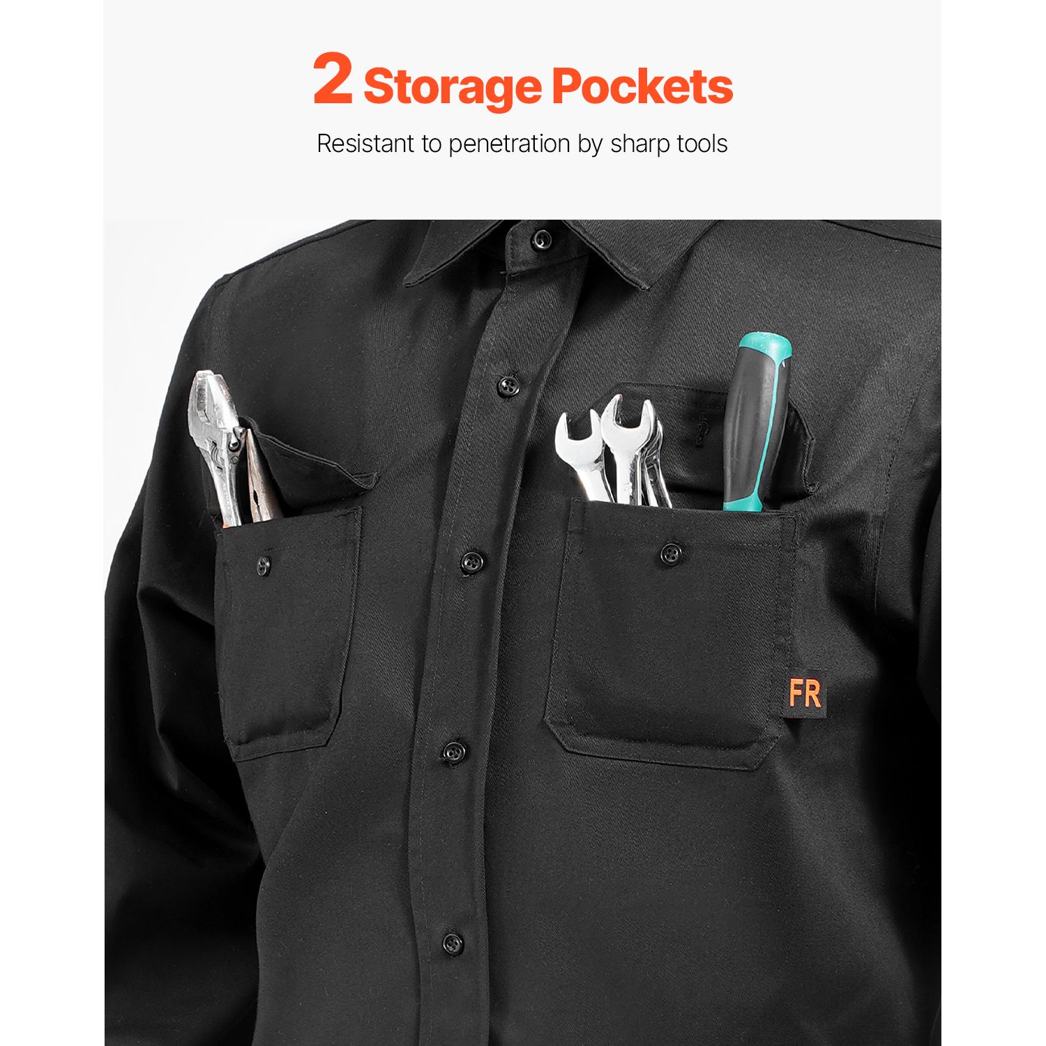 Flame Resistant Welding Jacket, 7oz. FR Shirts for Men, Machine Washable Cotton Heat-Resistant Welding Shirt, Meets ATPV 9.2 Cal/cm² Arc Rating - M Size - Image 4
