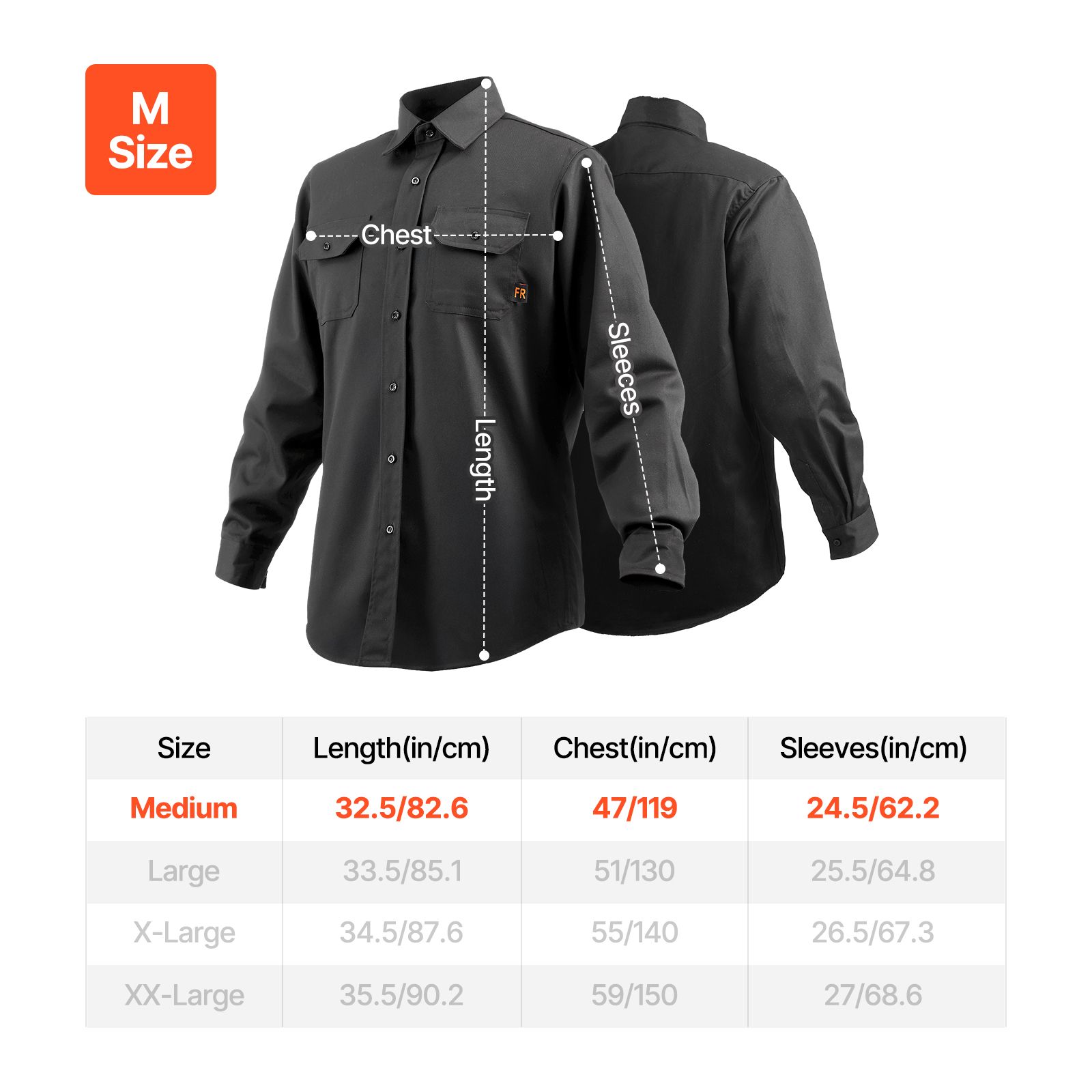 Flame Resistant Welding Jacket, 7oz. FR Shirts for Men, Machine Washable Cotton Heat-Resistant Welding Shirt, Meets ATPV 9.2 Cal/cm² Arc Rating - M Size - Image 8