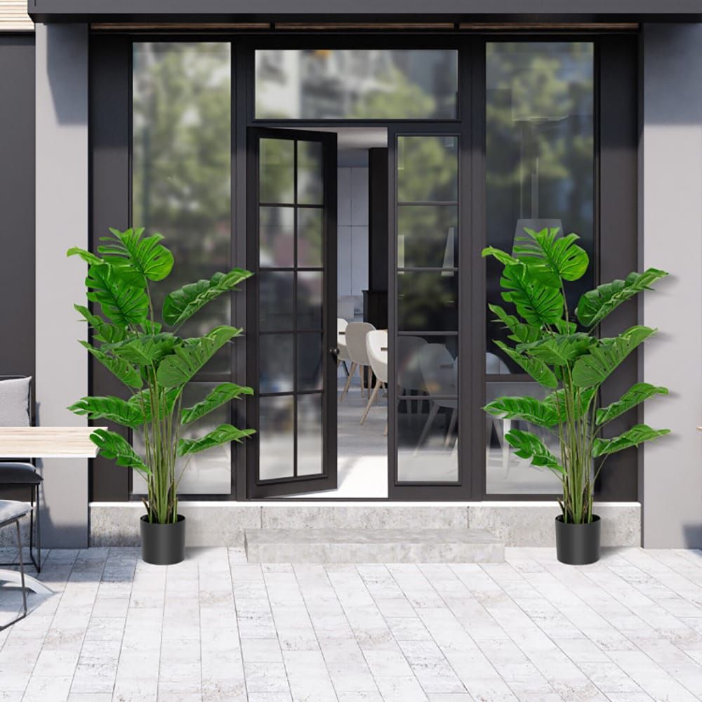5 Feet Artificial Tree Faux Monstera Deliciosa Plant for Home Indoor and Outdoor - Image 5