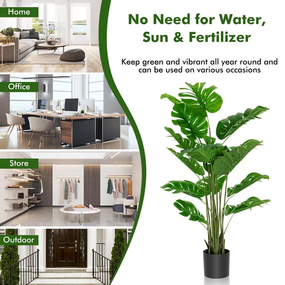 5 Feet Artificial Tree Faux Monstera Deliciosa Plant for Home Indoor and Outdoor - Image 6