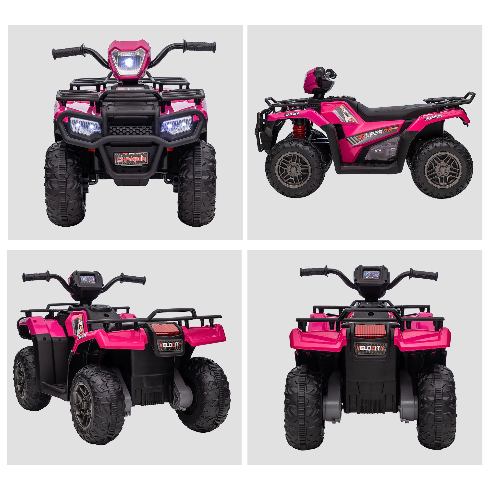 12V Pink Children's Battery Operated Car with Music LED Headlights for Ages 3-5 - Image 8