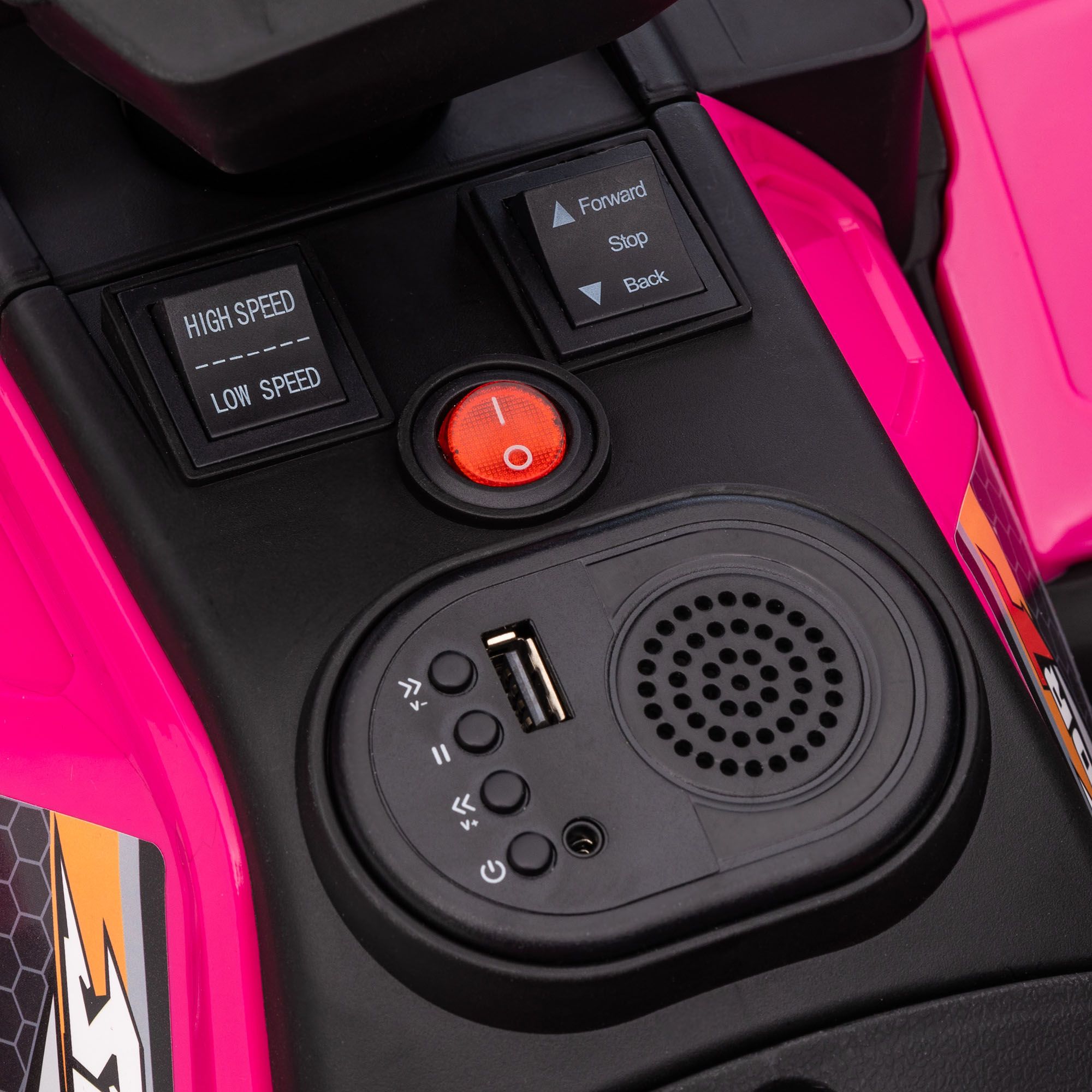 12V Pink Children's Battery Operated Car with Music LED Headlights for Ages 3-5 - Image 9