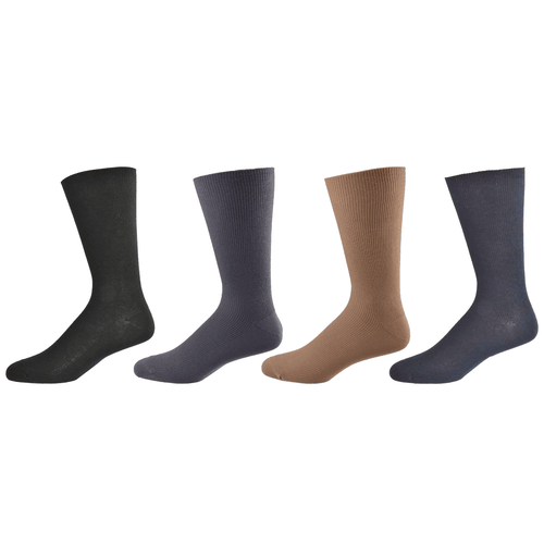 Men's Diabetic Crew Socks in Combed Cotton (3 Pair and 4 Pair Packs) - Image 19