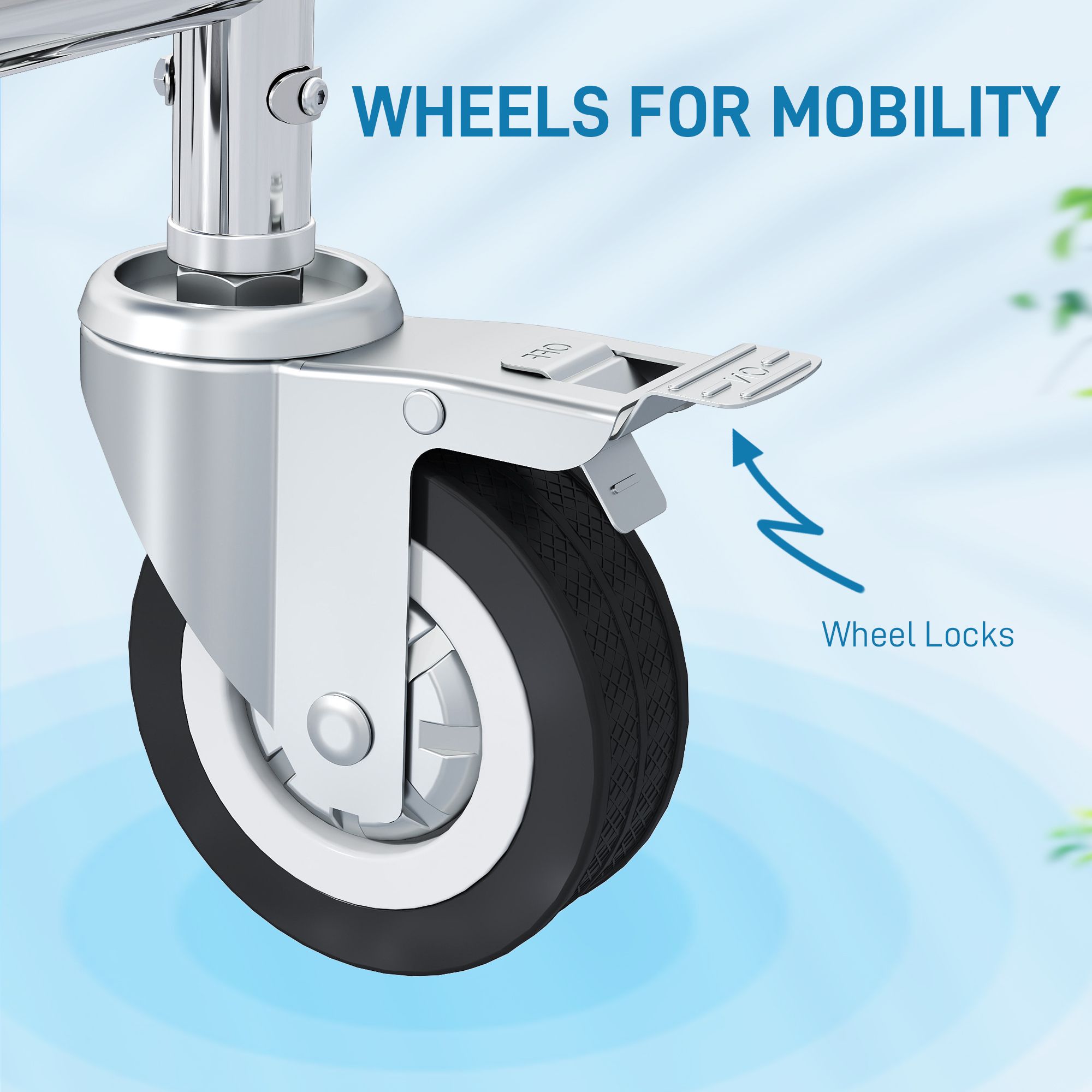Rolling Shower Wheelchair for Seniors, Bedside Commode Chair with Locking Wheels, Seat, Backrest, Arms, Gray - Image 8
