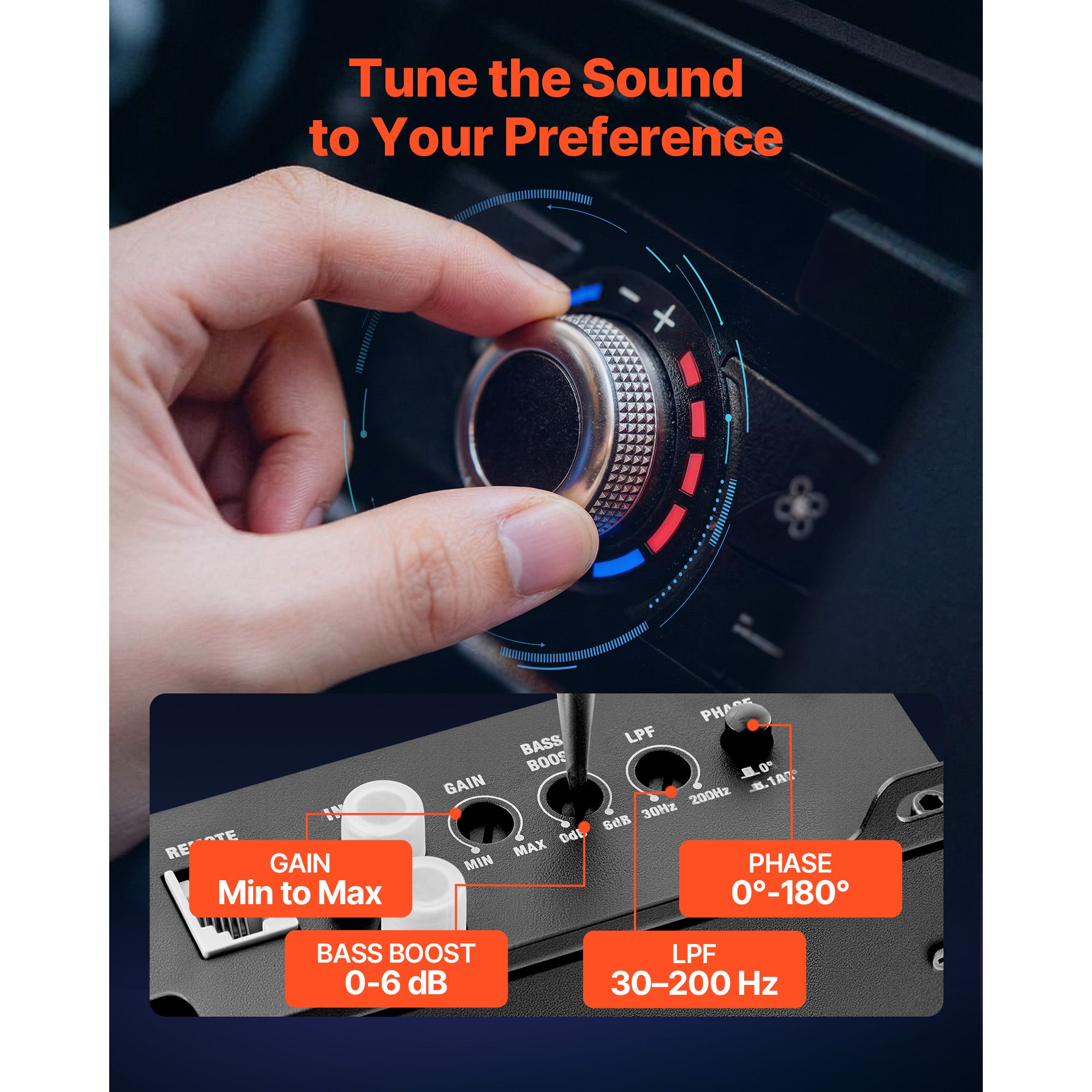 Subwoofer Bass Package, 12 in, 1200W RMS, Dual Car Audio Subwoofer and Amp Package, with Loaded Enclosure, Separate Amplifier, and Wiring Kit, for Various Vehicles Trunks, Car Audio Systems - Image 5