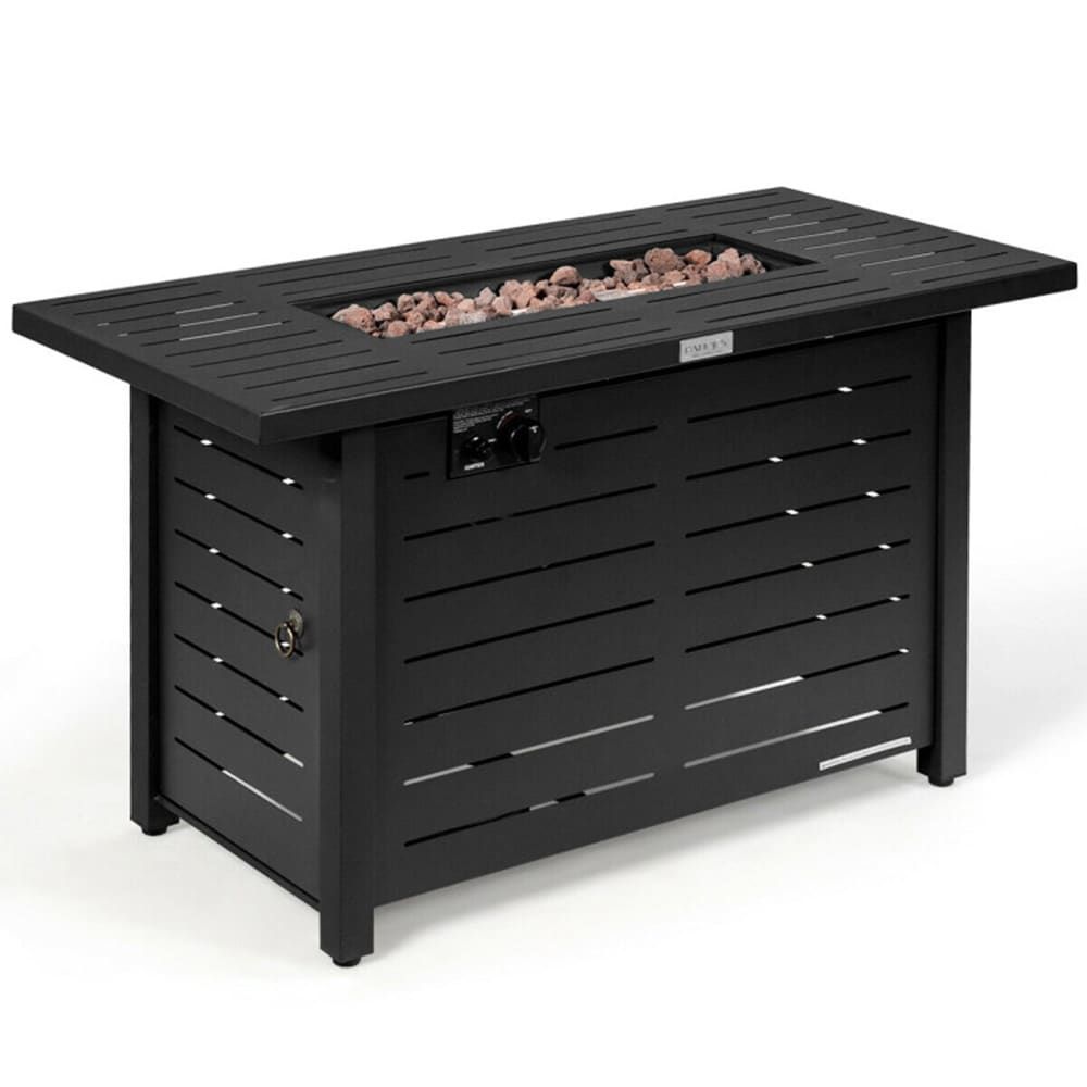 42 Inch 60,000 BTU Rectangular Propane Fire Pit Table with Waterproof Cover - Image 11
