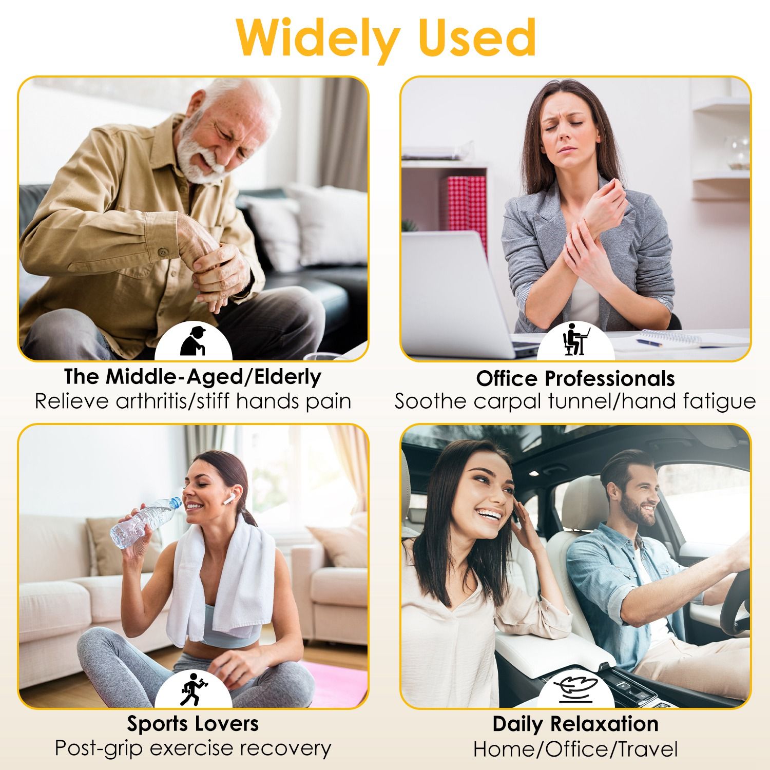 Upgraded Cordless Hand Massager, 14 Airbags 3 Modes 5 Intensity 3 Heat Levels for Hand Pain and Stiffness Relief - Image 3