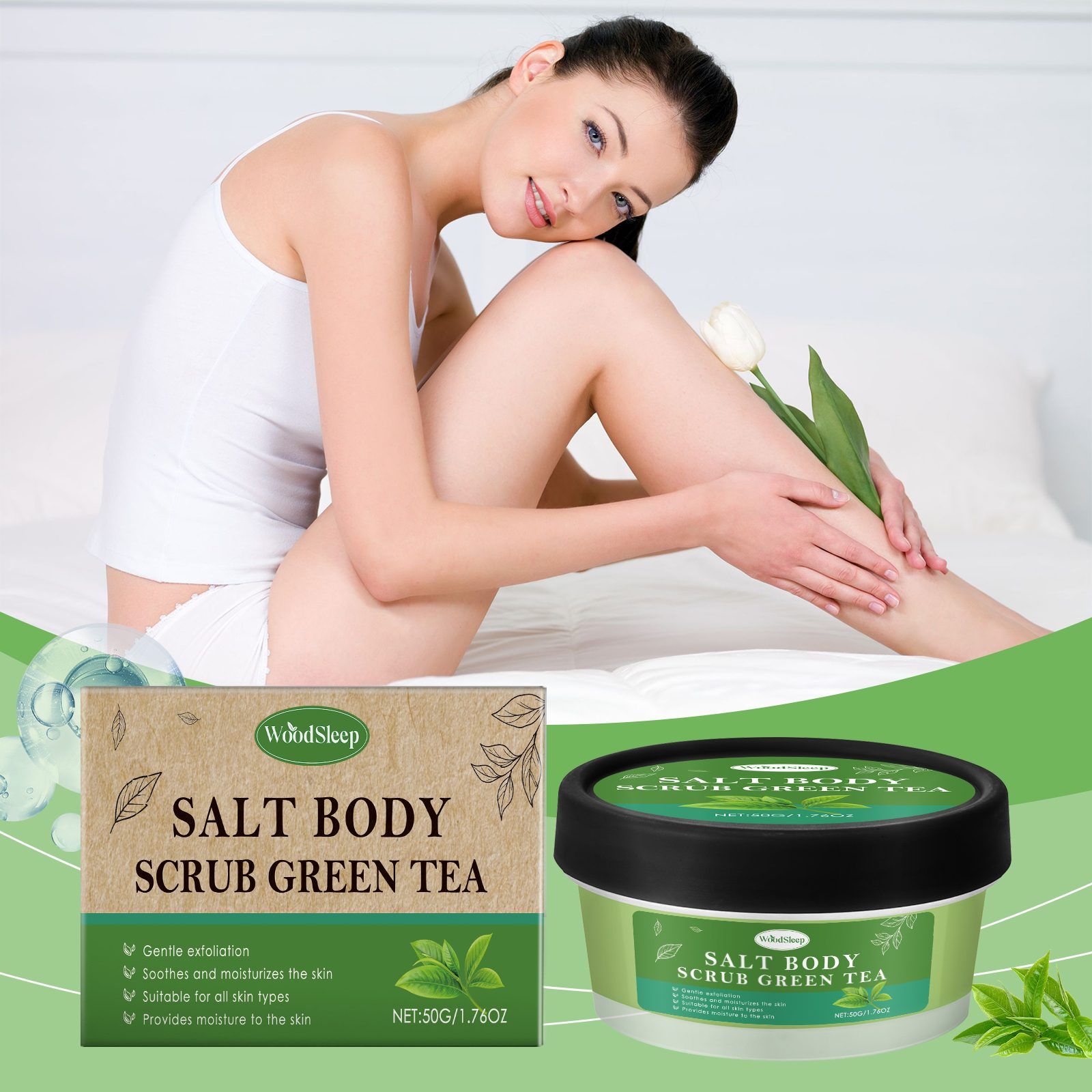 WOODSLEEP Green Tea Body Scrub, 50 g - Image 4