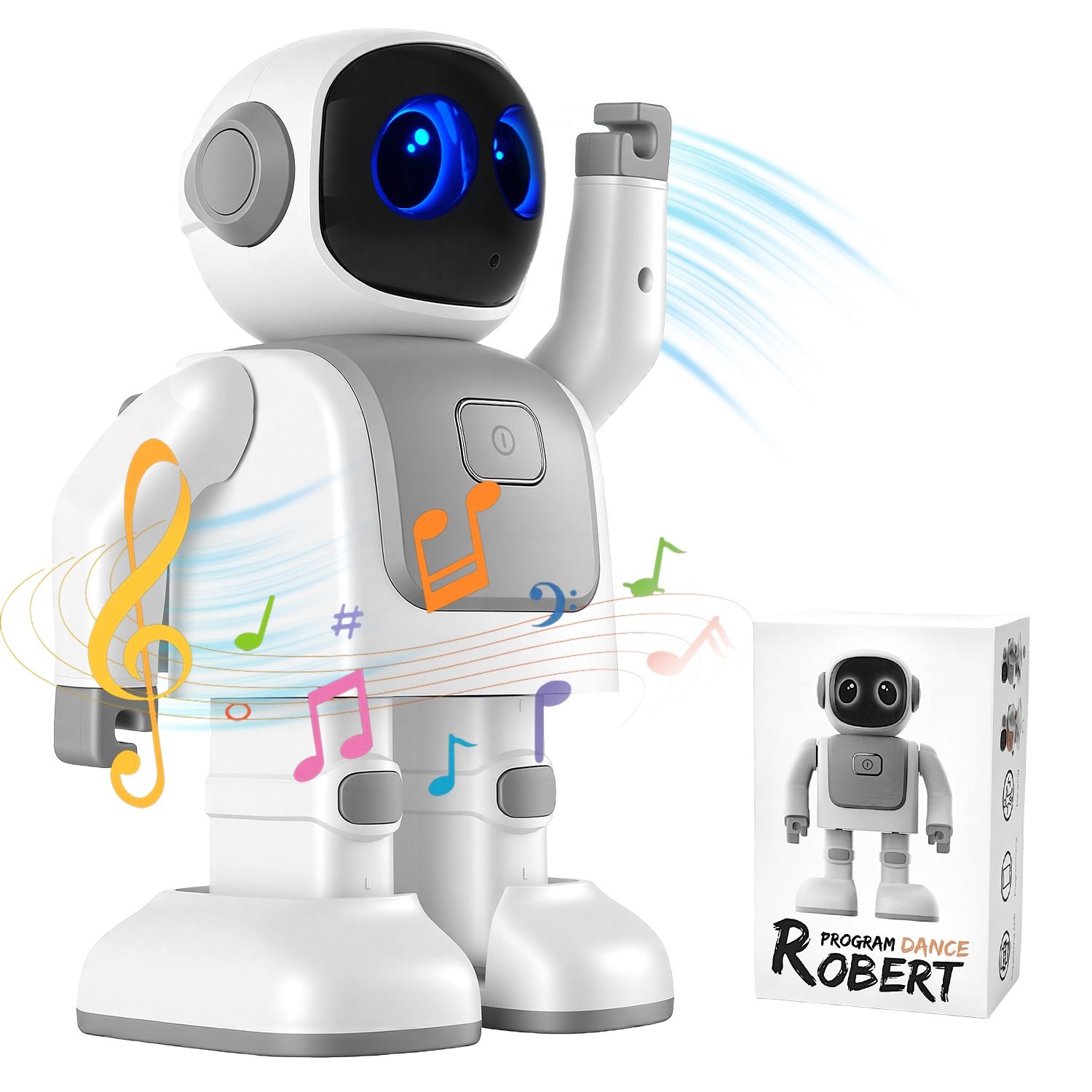 Fresh Fab Finds AI Dancing Robot Toy Smart Interactive Learning & Entertainment Robot for Kids_x000D_ with Bluetooth Music Programmable Moves Voice Assistant - Image 2