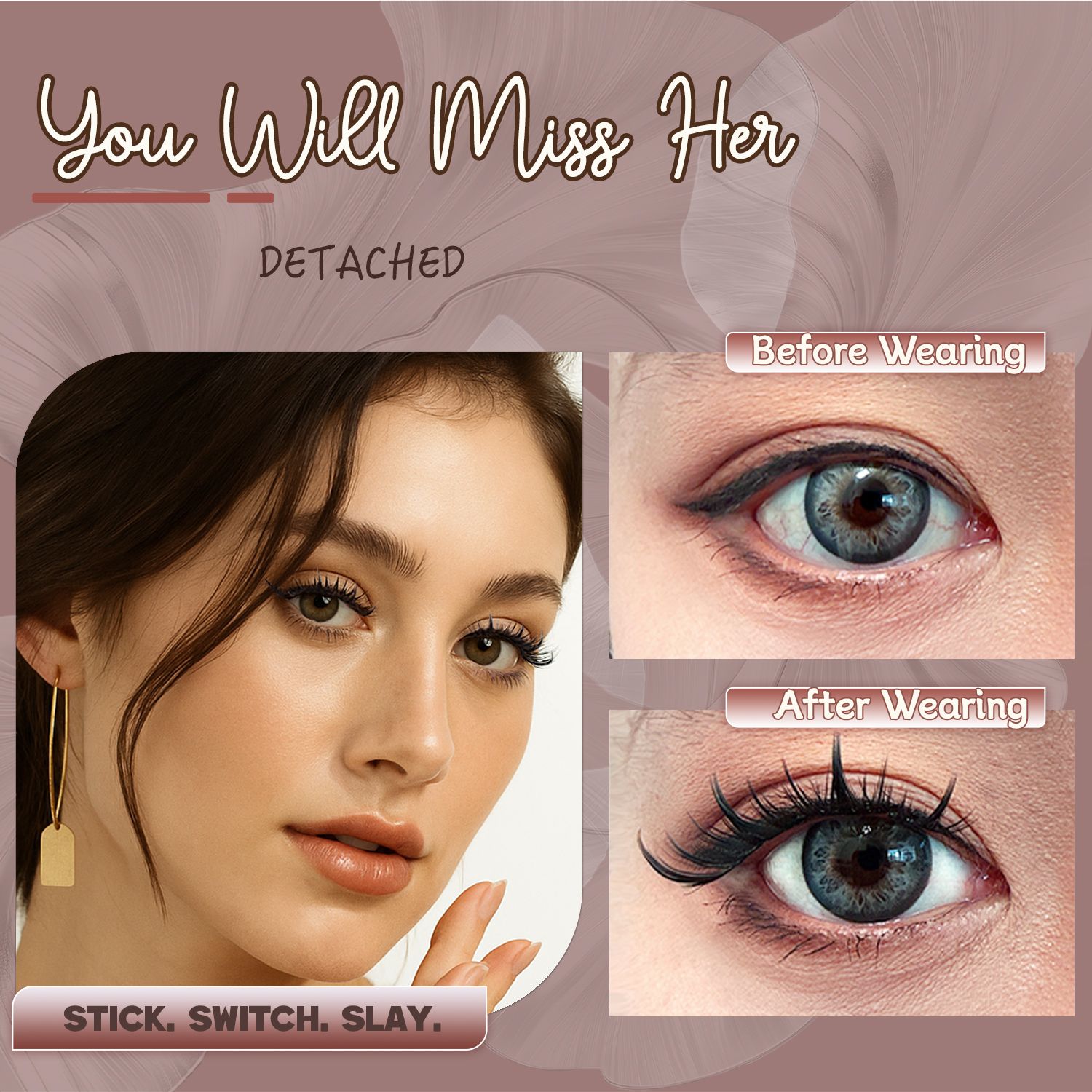 AYCUE #YOU WILL MISS HER# Self-adhesive Lash Clusters C Curl 10-14mm 80Clusters Glue-free Eyelashes Extensions for Natural Look Easy Application - Image 6