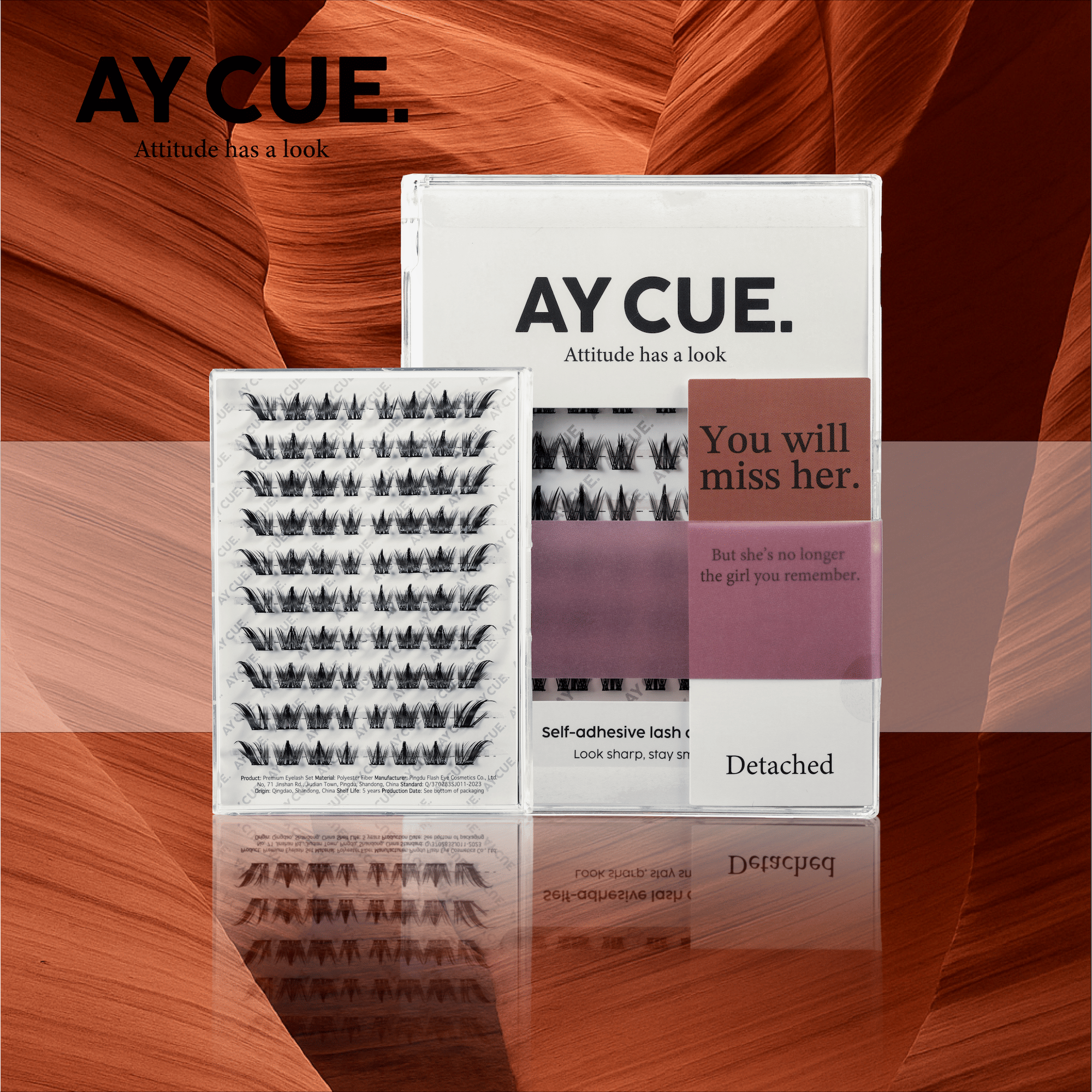 AYCUE #YOU WILL MISS HER# Self-adhesive Lash Clusters C Curl 10-14mm 80Clusters Glue-free Eyelashes Extensions for Natural Look Easy Application - Image 4