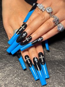 2026 Gothic charm exquisitely crafted wearable nails, Valentine’s Day long square press-on false nail set, handcrafted false nail pieces