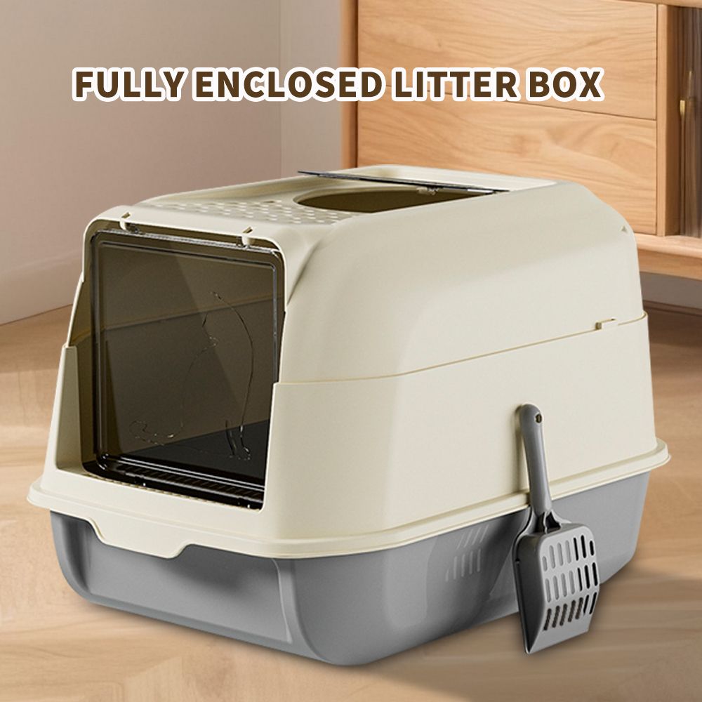 Fully Enclosed Double Door Cat Litter Box – Spacious Interior for Easy Turning Without Feeling Cramped, Smooth Entry & Exit No Cat Jamming, Easy to Add and Clean Litte