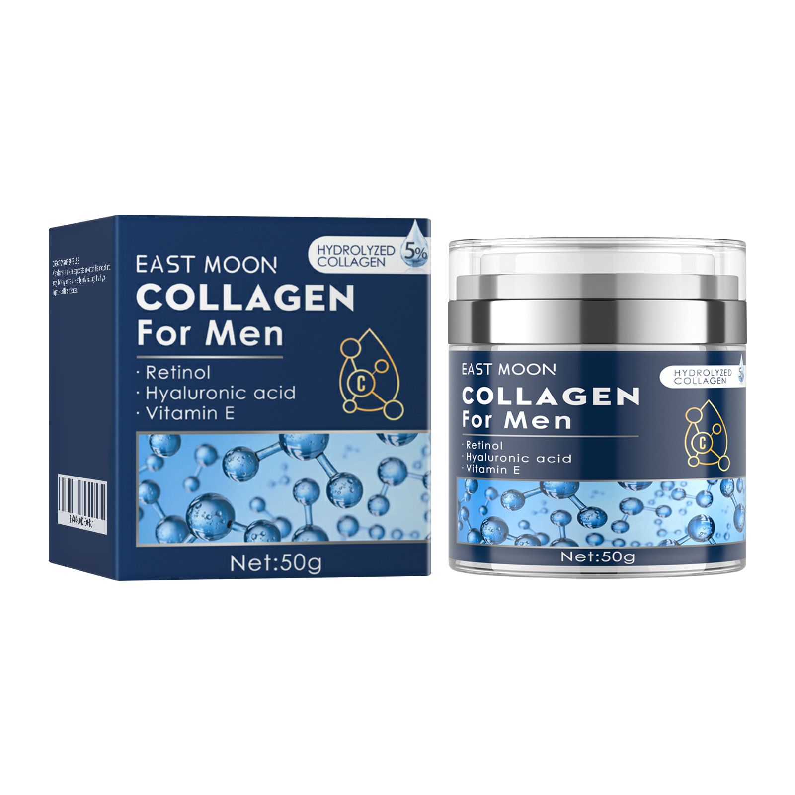 Men's Collagen Anti-Aging Facial Moisturizer Cream, Retinol Hydrating Face Lotion with Hyaluronic Acid & Vitamin E, Daily Skin Firming Facial Care Cream for Reducing Fine Lines, Deep Hydration Wrinkle - Image 12