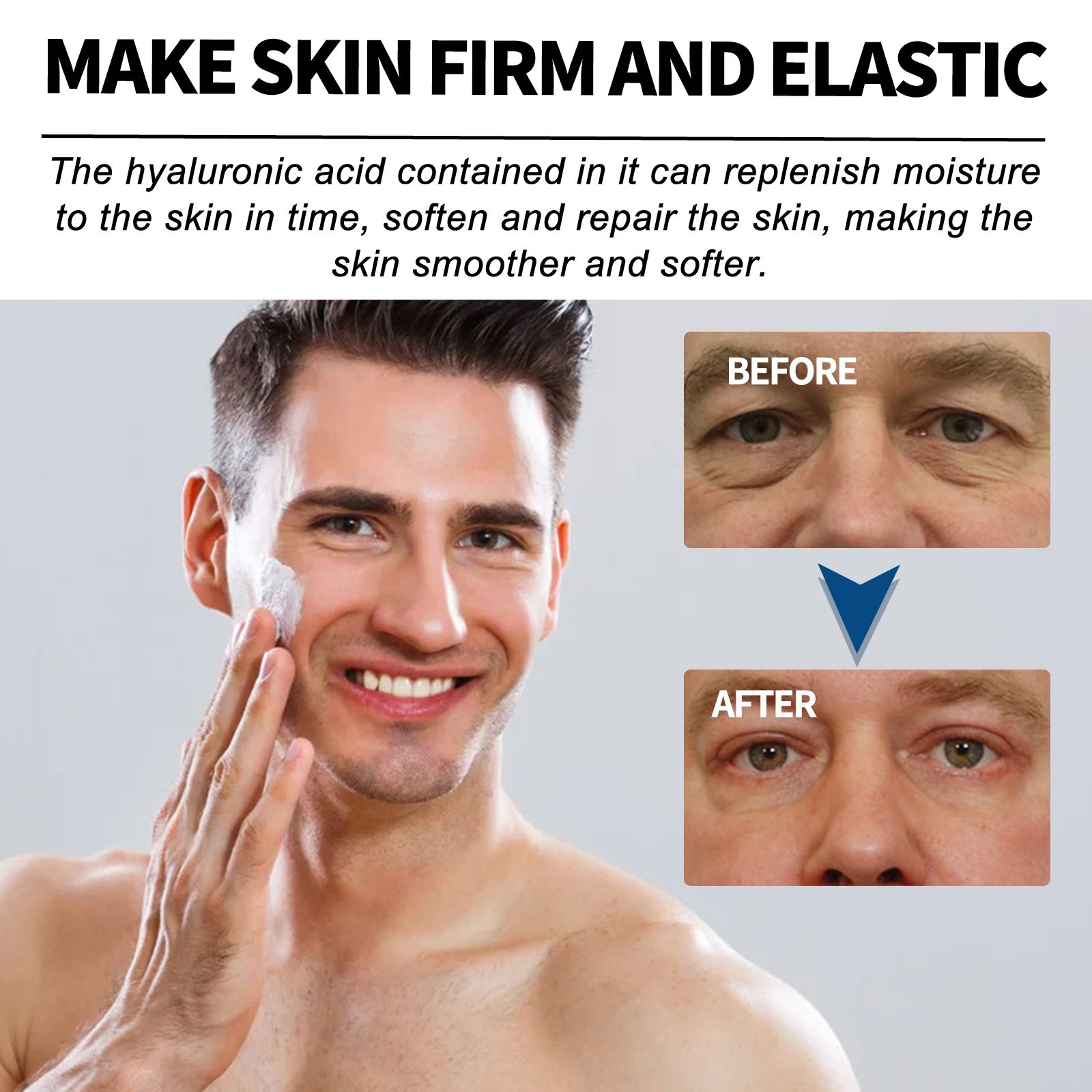 Men's Collagen Anti-Aging Facial Moisturizer Cream, Retinol Hydrating Face Lotion with Hyaluronic Acid & Vitamin E, Daily Skin Firming Facial Care Cream for Reducing Fine Lines, Deep Hydration Wrinkle - Image 6
