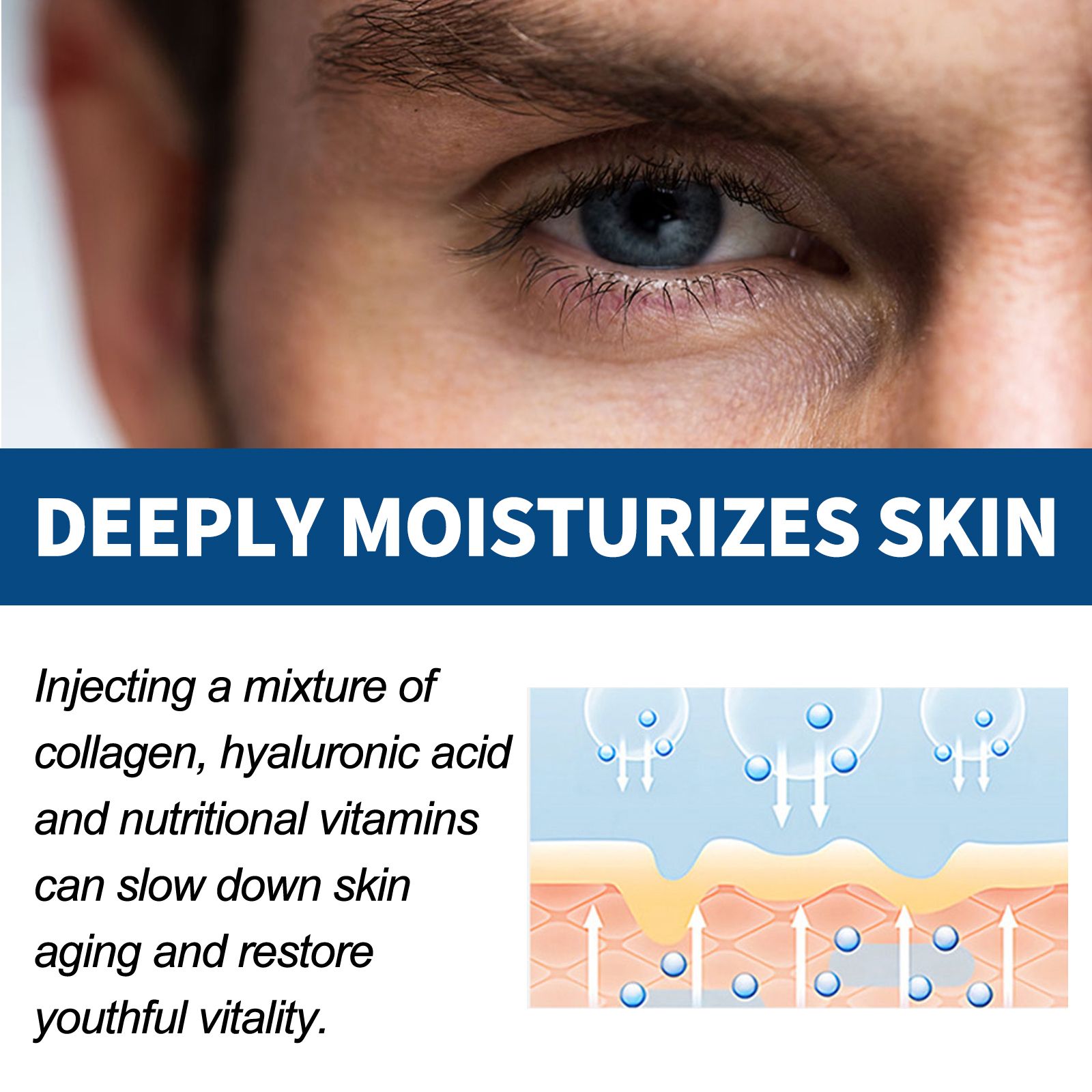 Men's Collagen Anti-Aging Facial Moisturizer Cream, Retinol Hydrating Face Lotion with Hyaluronic Acid & Vitamin E, Daily Skin Firming Facial Care Cream for Reducing Fine Lines, Deep Hydration Wrinkle - Image 7