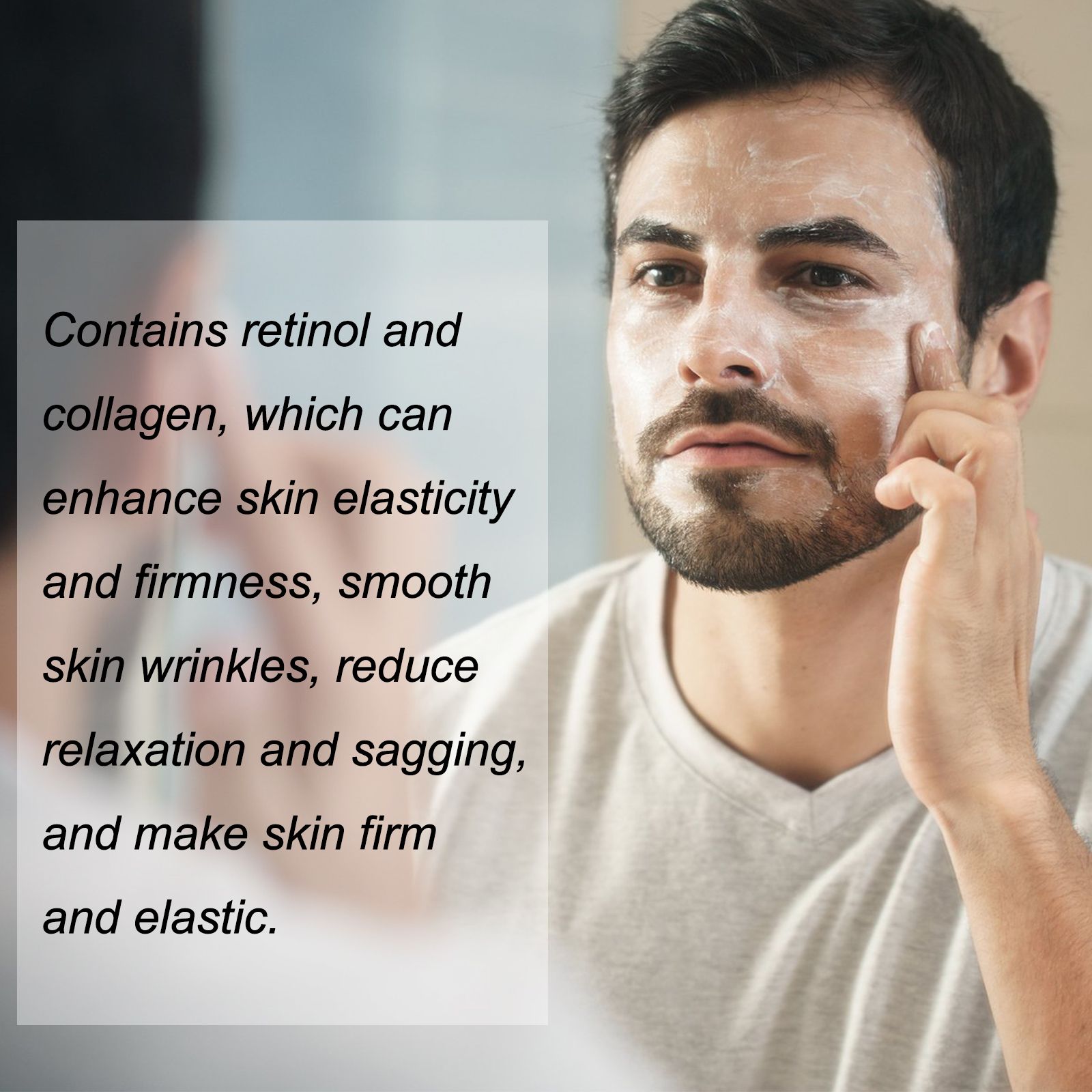 Men's Collagen Anti-Aging Facial Moisturizer Cream, Retinol Hydrating Face Lotion with Hyaluronic Acid & Vitamin E, Daily Skin Firming Facial Care Cream for Reducing Fine Lines, Deep Hydration Wrinkle - Image 10