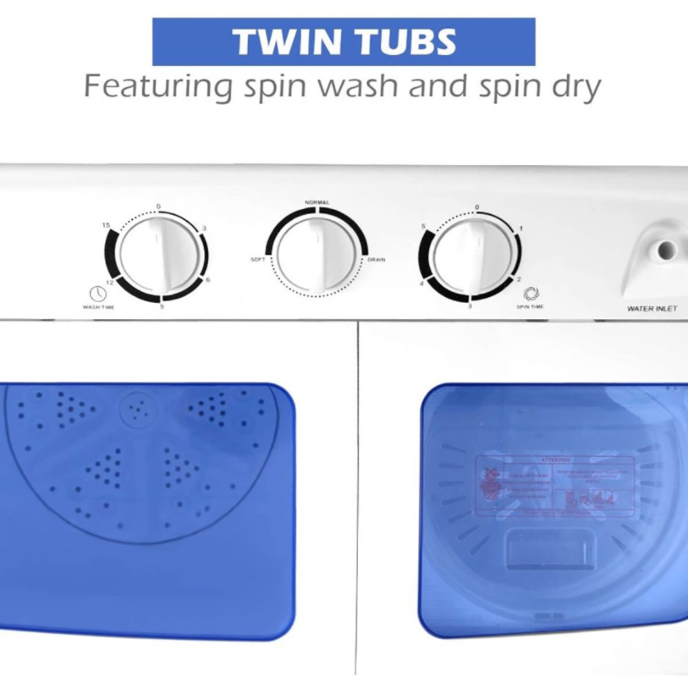 20 lbs Compact Twin Tub Washing Machine for Home Use - Image 10