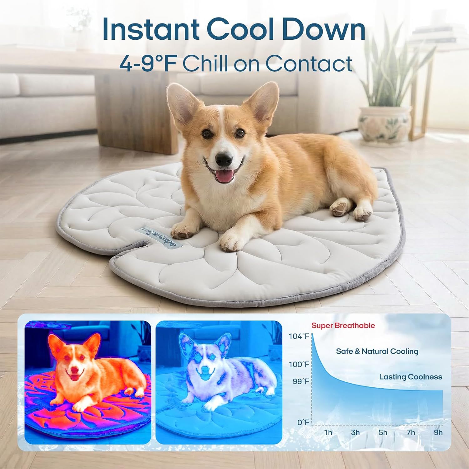 Dog Cooling Mat, Washable Pet Cooling Mat,Large   47" x 45" Thick & Durable Large Cooling Mat for Dogs, Portable Foldable Premium Cooling Pad for Indoor, Outdoor, Travel, Camping, Patio and Beach - Image 9