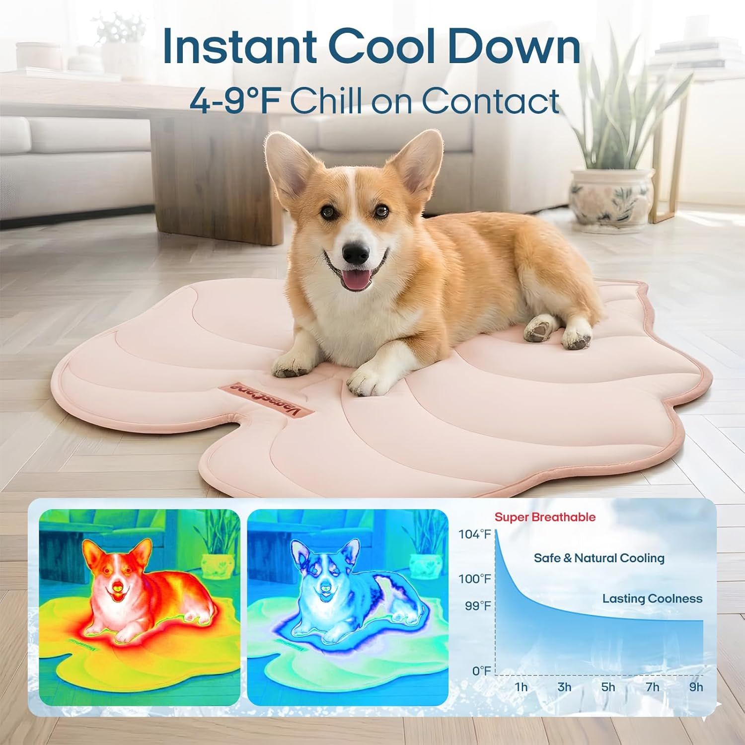 Dog Cooling Mat, Washable Pet Cooling Mat,Large   47" x 45" Thick & Durable Large Cooling Mat for Dogs, Portable Foldable Premium Cooling Pad for Indoor, Outdoor, Travel, Camping, Patio and Beach - Image 16