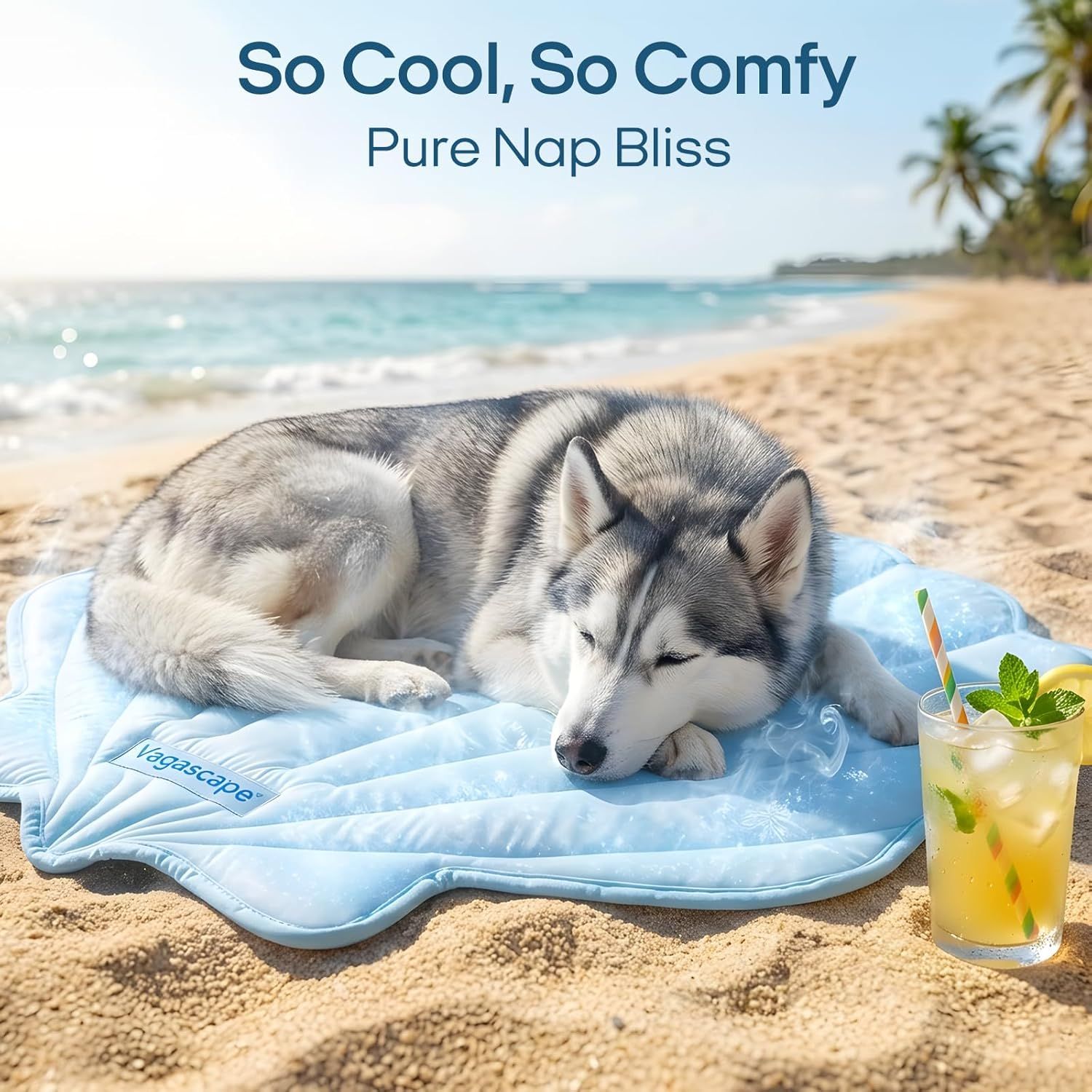 Dog Cooling Mat, Washable Pet Cooling Mat,Large   47" x 45" Thick & Durable Large Cooling Mat for Dogs, Portable Foldable Premium Cooling Pad for Indoor, Outdoor, Travel, Camping, Patio and Beach - Image 2
